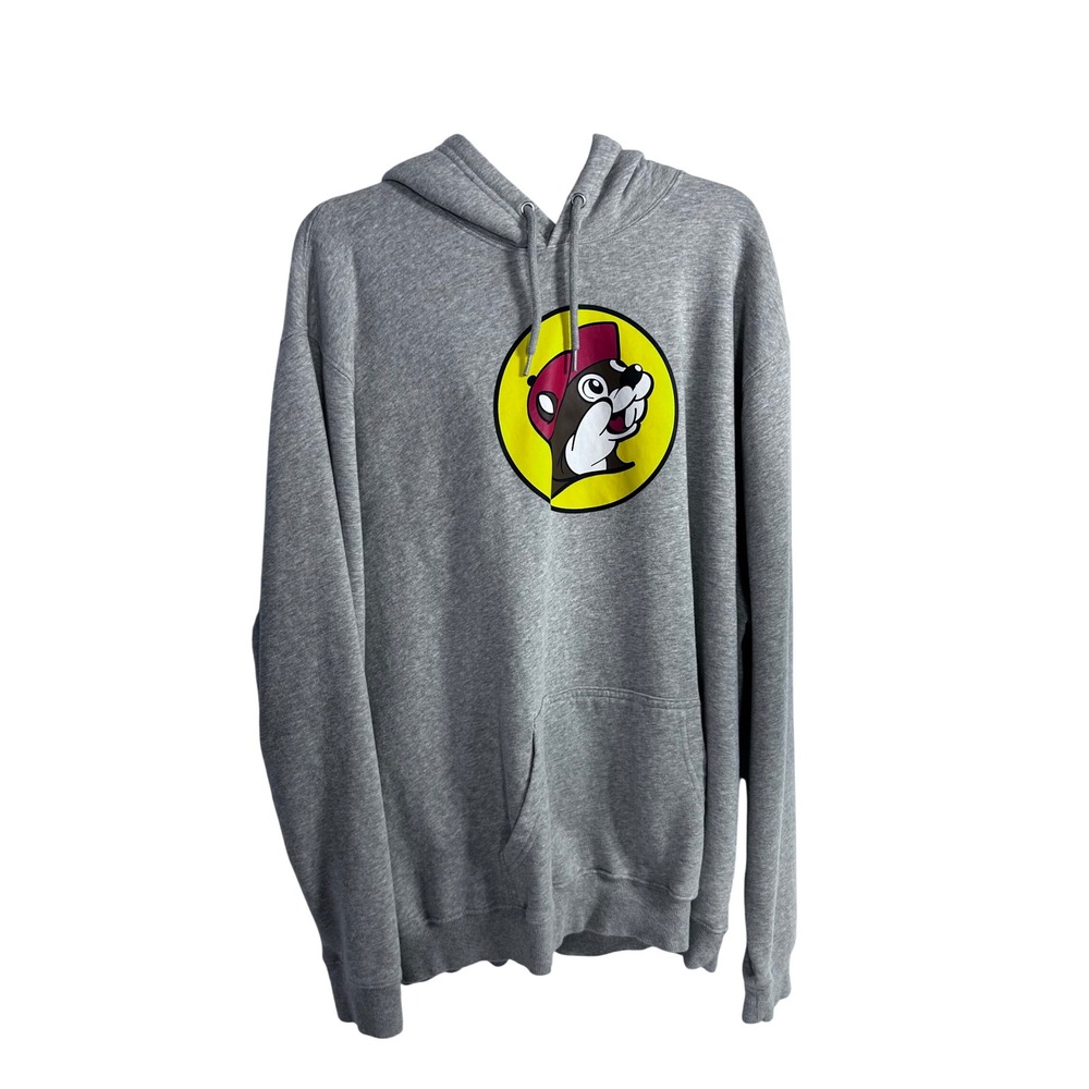 Buc-ee's Graphic Logo Hoodie 3X Gray Beaver Mascot Pullover Mens